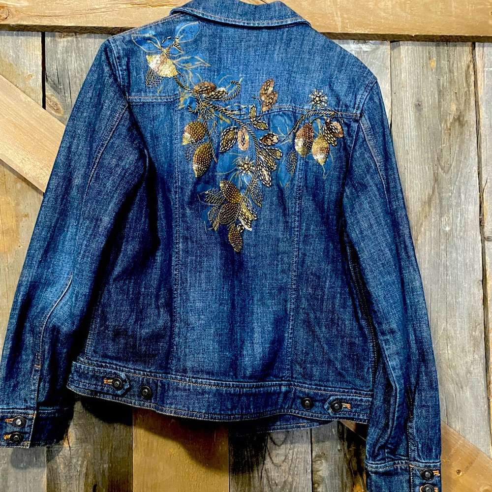 Denim Jacket with bronze embellishment